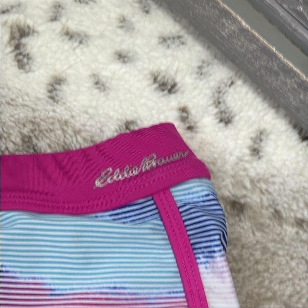 Eddie Bauer athletic shorts girls small pastel sporty stripes activewear workout - Picture 4 of 10
